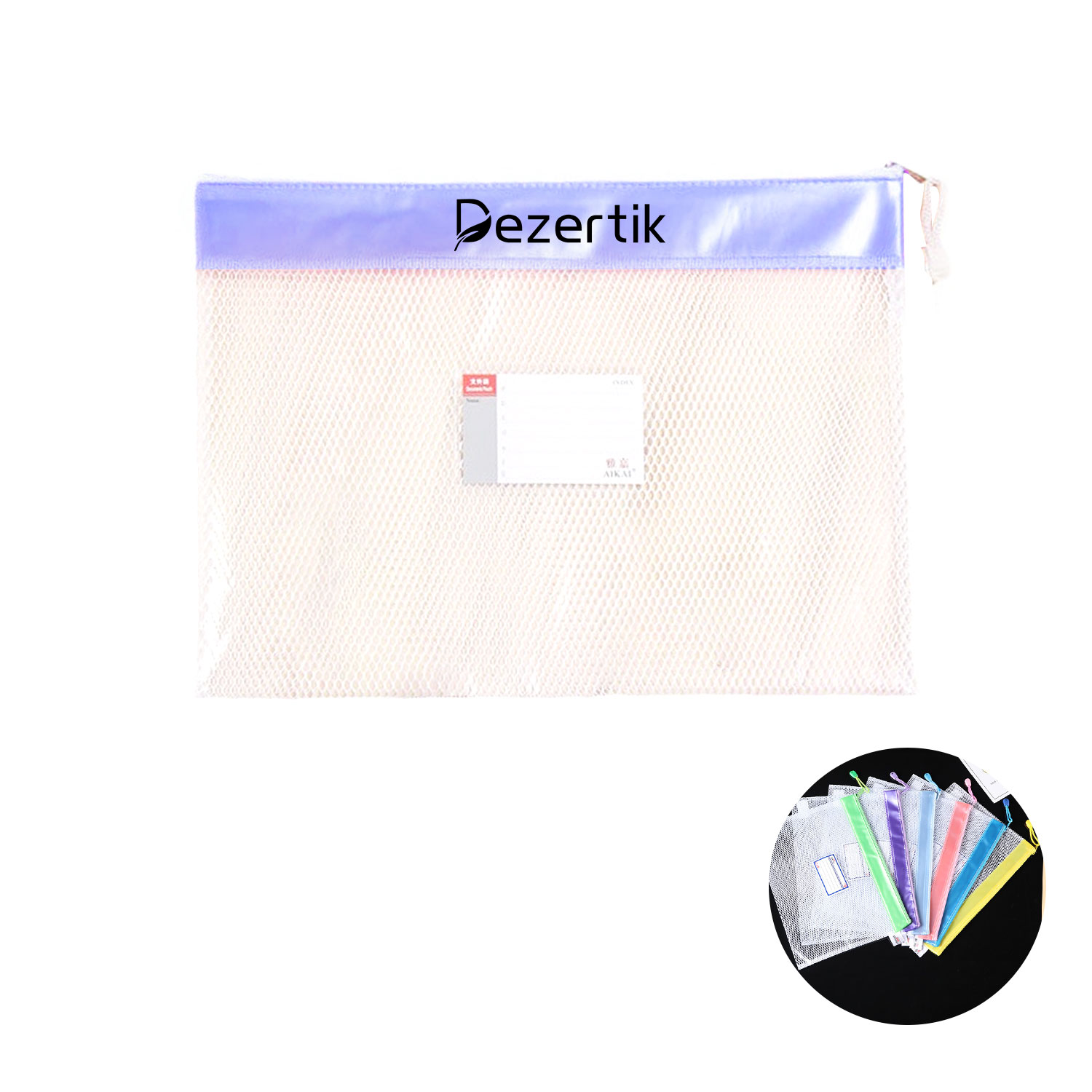 Transparent Mesh PVC Zippered Bag Semi-transparent Document