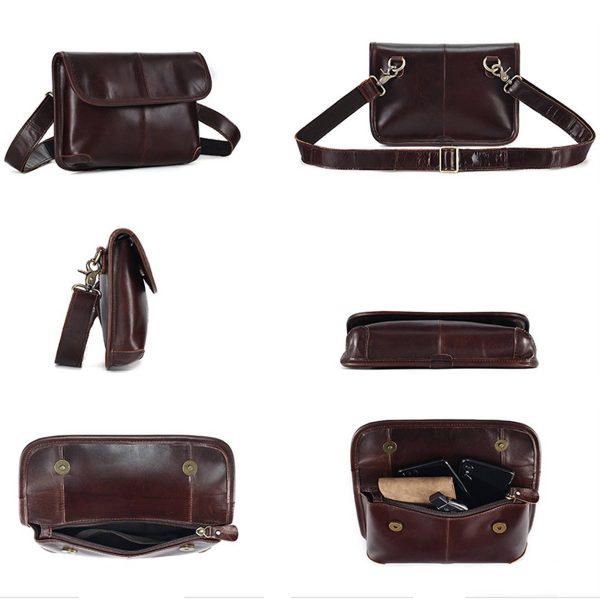 Leather Crossbody Messenger Bag for Men