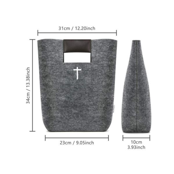 Carved Cross Felt Bible Church Outdoor User Thick Tote Bag