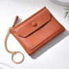 Mini PU Zipper Coin Purse With Keychain