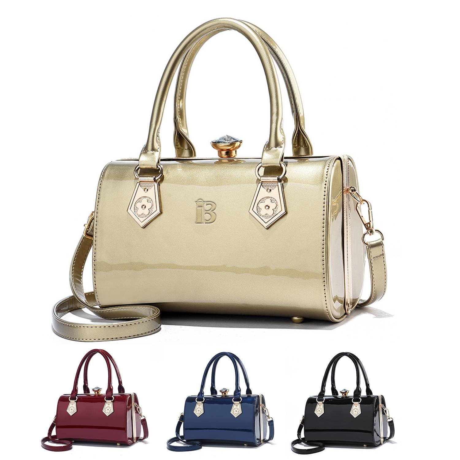 PU Leather Top Handle Crossbody Bag