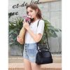 Genuine Leather Small Crossbody Satchel Handbag for Women