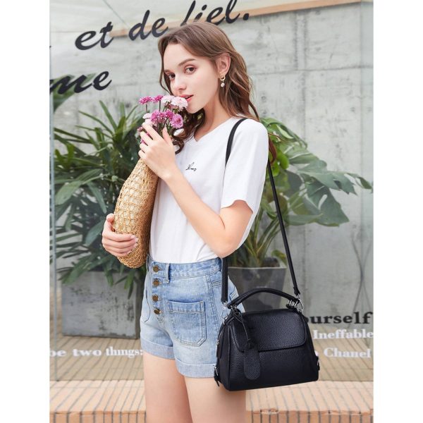 Genuine Leather Small Crossbody Satchel Handbag for Women
