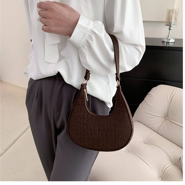 Solid color temperament women's bag casual shoulder handbag