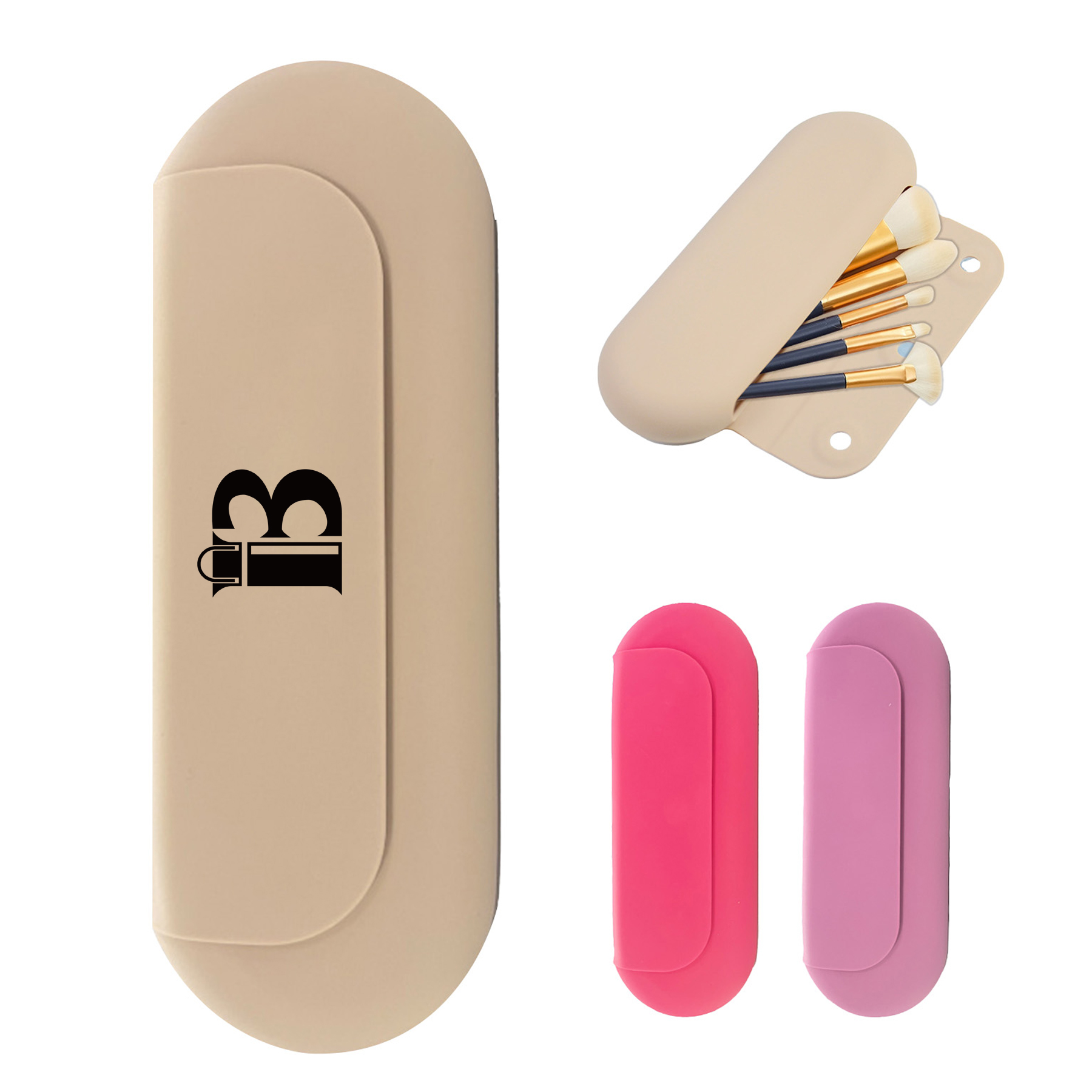Silicone Travel Makeup Brush Holder Bag