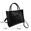 PU Leather Tote Bag Pure Color Vintage Simple For Women