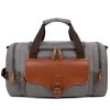 Canvas Large Capacity Leather Travel Duffel Bag