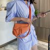 PU Leather Ladies Saddle Handbag Crossbody Bag