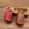 First Layer Cowhide Plant Tanned Leather Vintage Key Bag