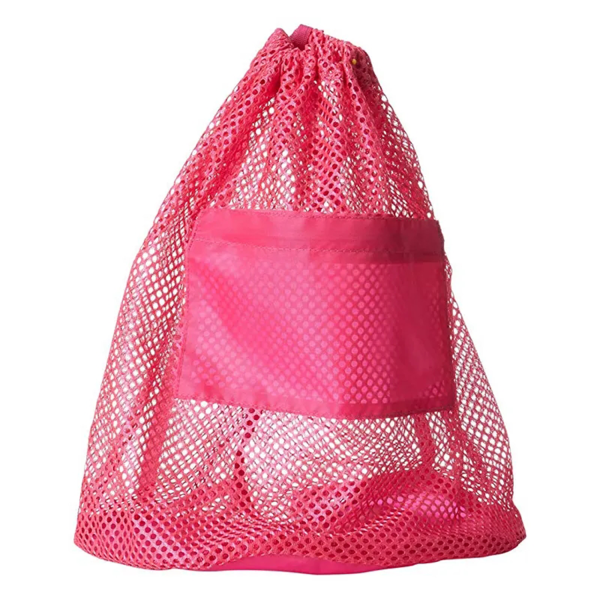 Nylon Mesh Drawstring Gym & SportsBackpack W/ Zipper Pocket