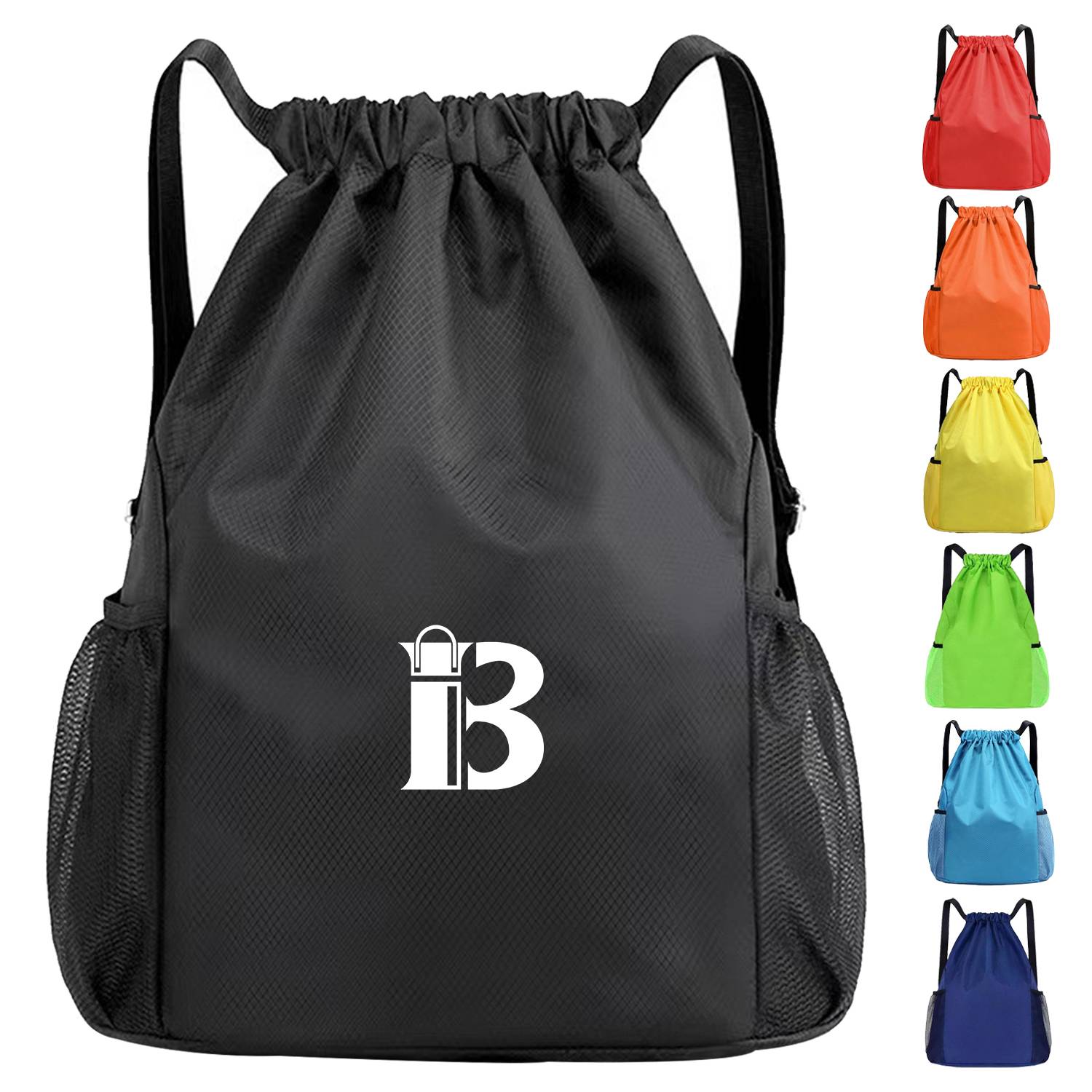 Nylon Large Drawstring Backpack Sports Bag