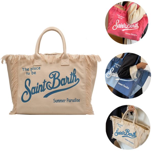 Canvas Hand Fringed Handbag