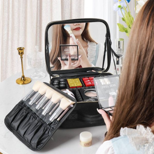 PU Leather Makeup Bag with Mirror