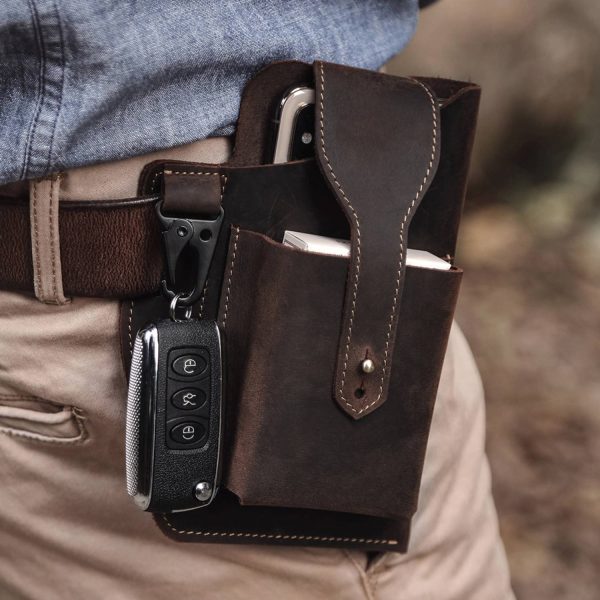 Men's retro multi-function phone Fanny pack