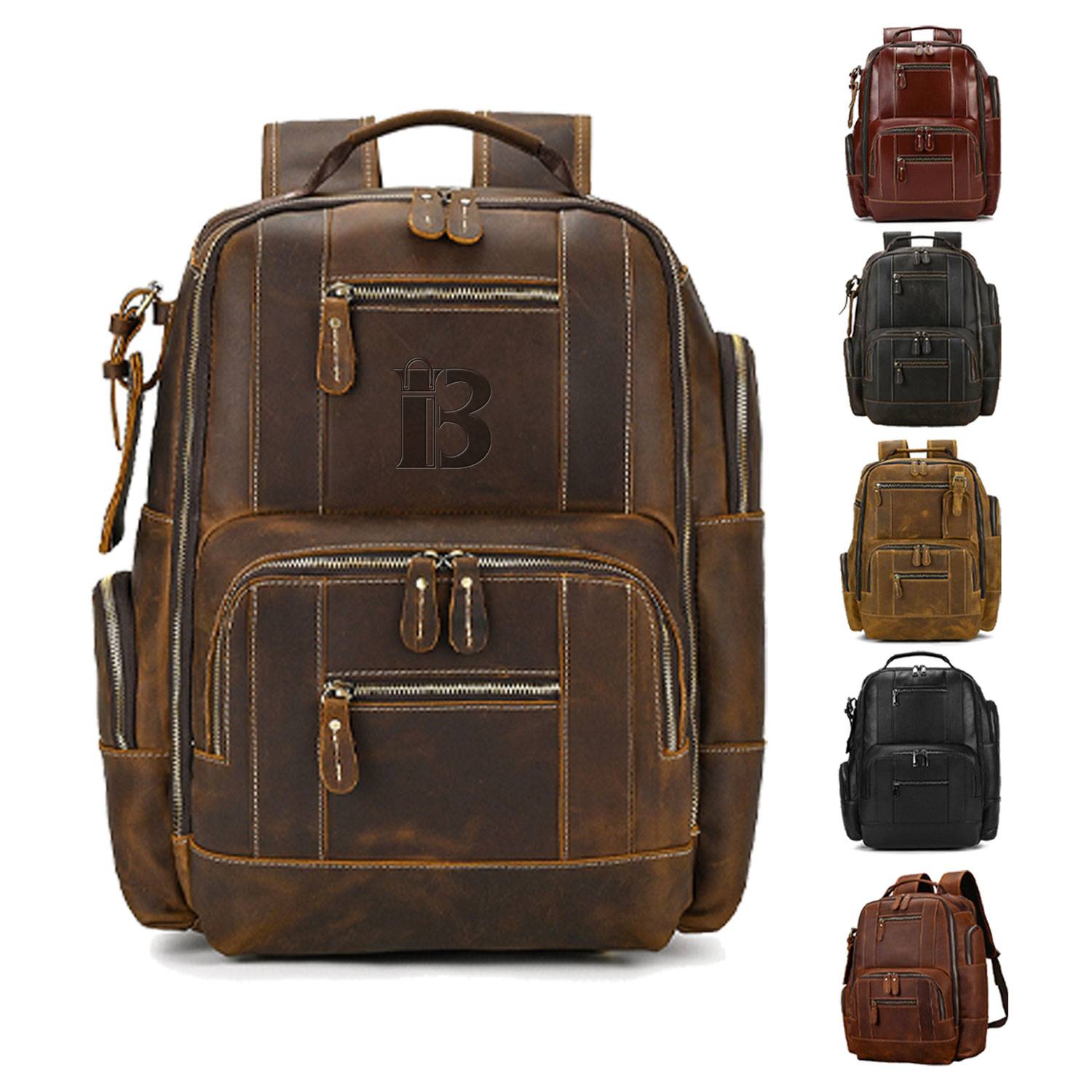 Large Capacity Leather Travel Retro Men's Backpack