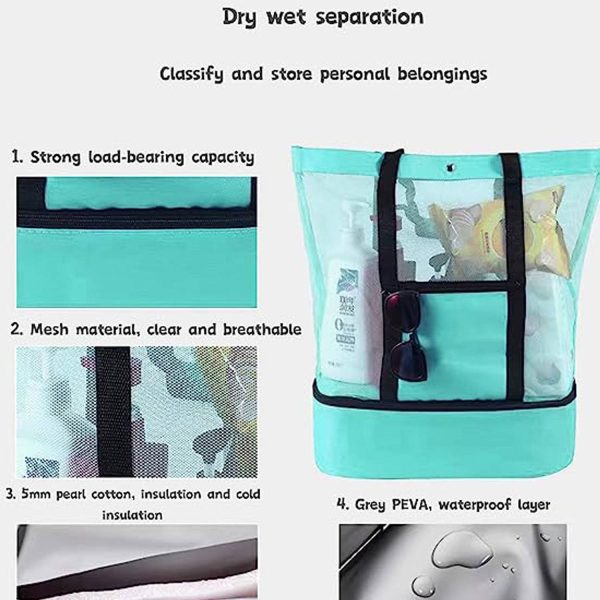 Outdoor Picnic One-Shoulder Camping Double-Decker Beach Bag