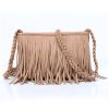 PU Hand-woven tassel shoulder cross-body bag