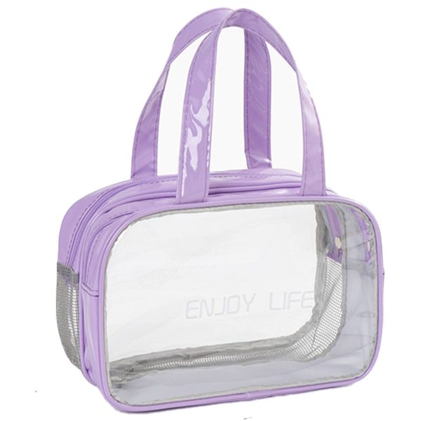PVC Clear Dry Wet Separation Makeup Bag Handbag