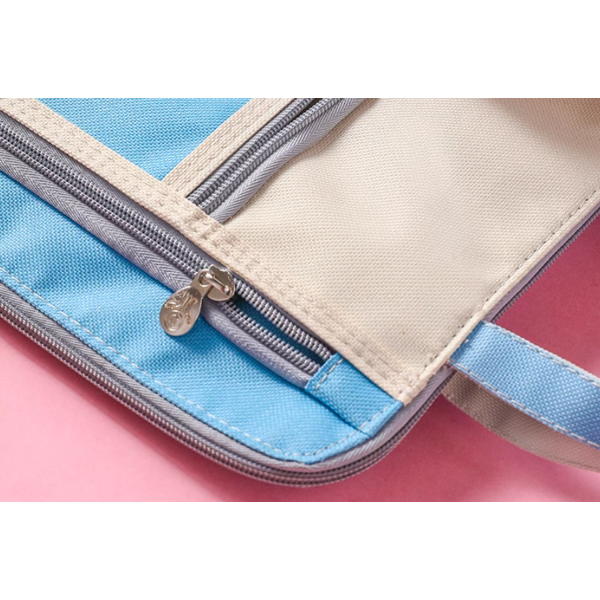 Cute Color A4 File Bag Zipper Large Capacity Portable