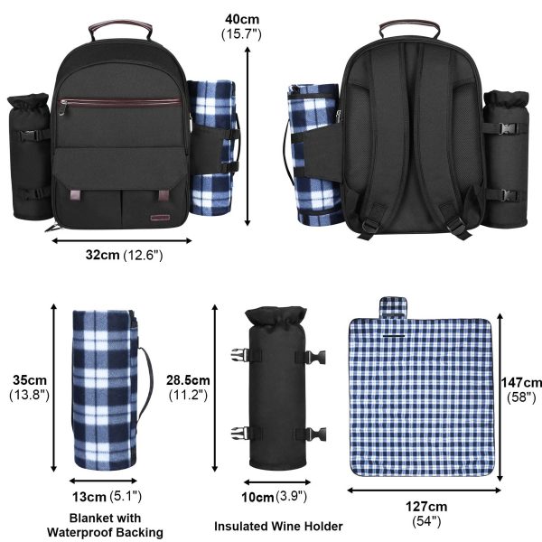 Oxford 4 Person Insulated Cooler Wine Pouch Picnic Lunch bag
