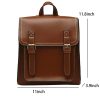 PU Leather Casual Daypack Style Flap Backpacks for Ladies