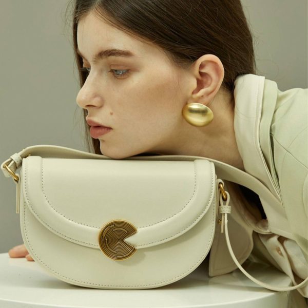 Genuine Leather Saddle Tote Bag