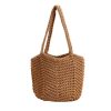 Jute Women Cotton Knitted Tote Mesh Beach Bag