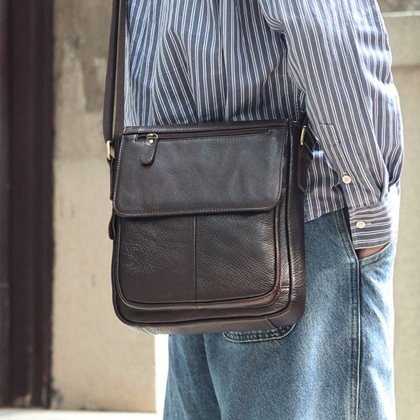 Genuine Messenger Shoulder Crossbody Bag for Men