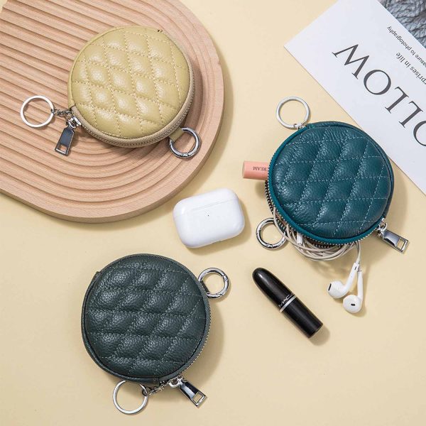 Round Coin Purse With Keychain