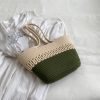 Cotton rope basket straw summer beach storage bag