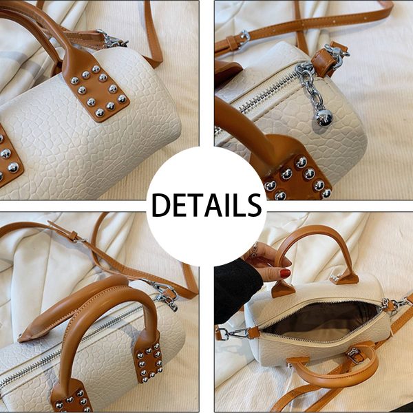 PU Leather Stylish Cylindrical Handbag Crossbody Bag