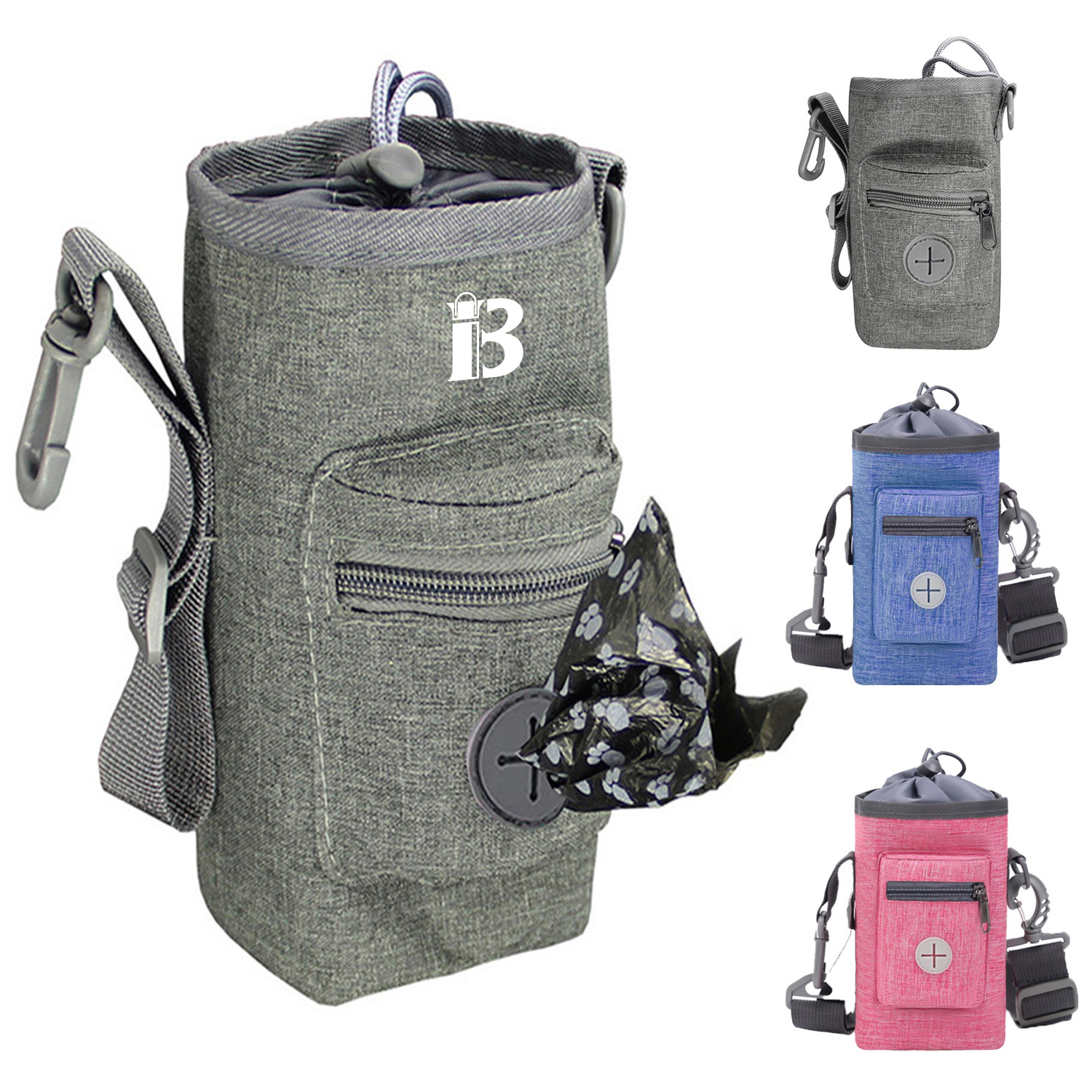 3-in-1 pet treat carrier and waste bag dispenser