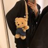 Cotton Cute strap bear plush doll cross-body shoulder bag