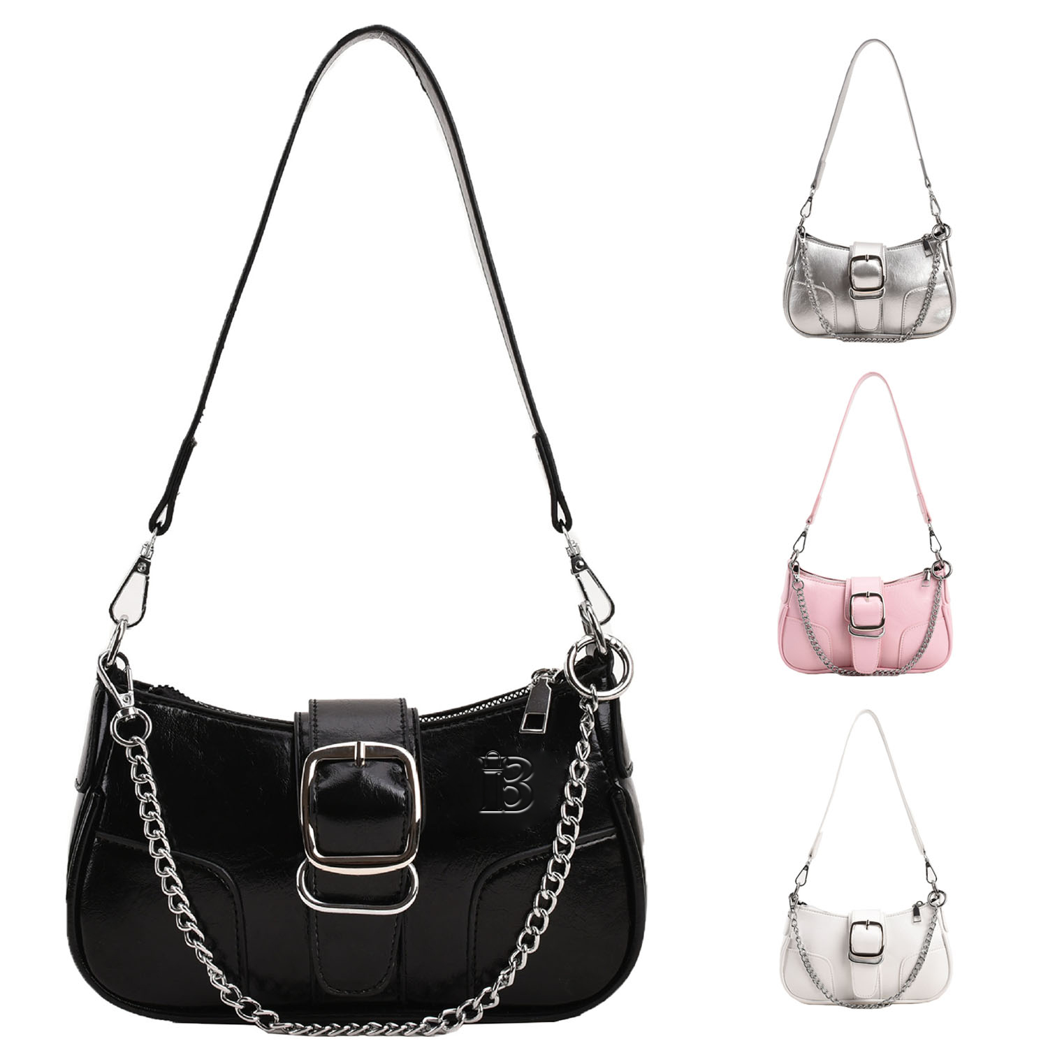 PU large capacity single shoulder square women's tote bag
