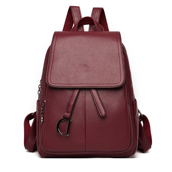 Large Capacity PU Leather Shopping Women's Fashion Backpack