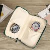 Genuine Leather Portable Watch Storage Travel Cosmetic bag