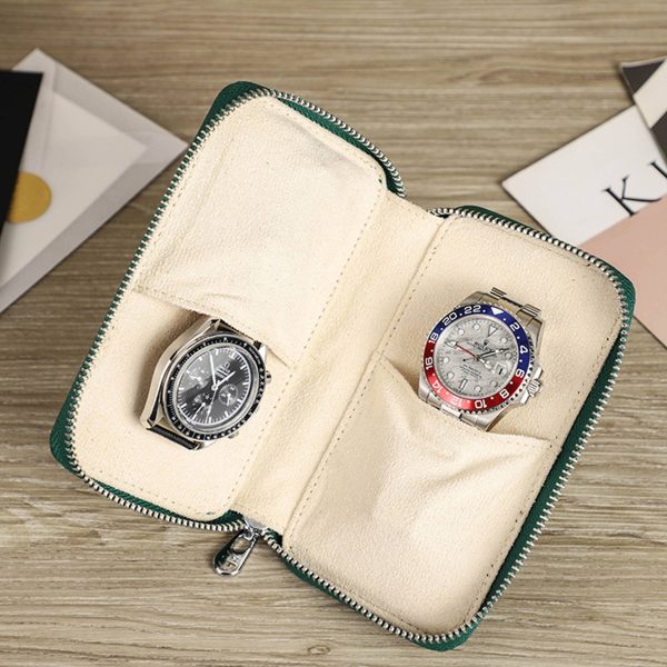 Genuine Leather Portable Watch Storage Travel Cosmetic bag