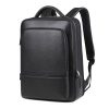 Classic Black Leather Slim Backpack