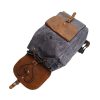 Vintage Waterproof Backpack Daypack Made of Canvas Leather