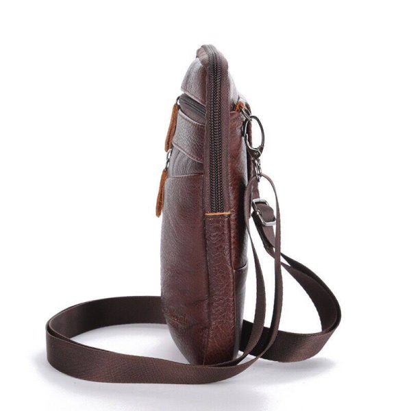 Cowhide Leather Shoulder Crossbody Bag Phone Pouch