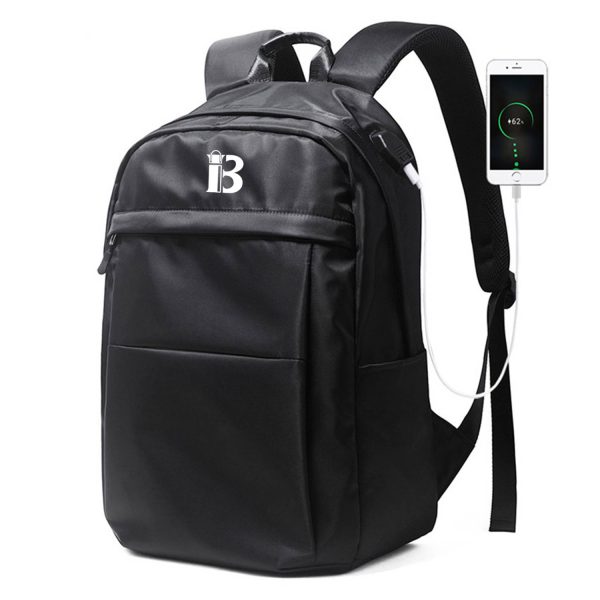 Nylon Leisure Travel Backpack W/ Usb Charging Port