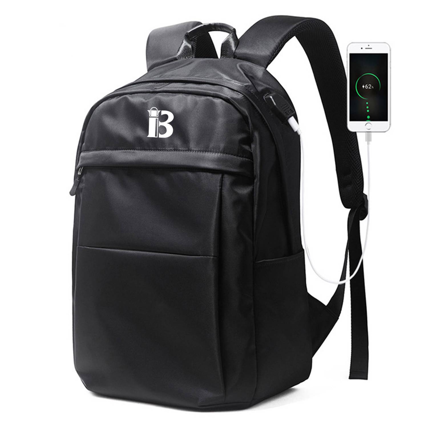 Nylon Leisure Travel Backpack W/ Usb Charging Port