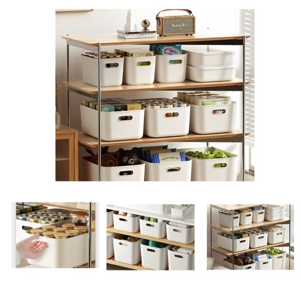 Plastic desktop storage box with cover