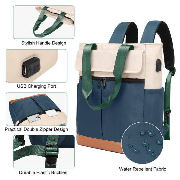 Nylon USB Convertible Daypack Laptop Computer Backpack