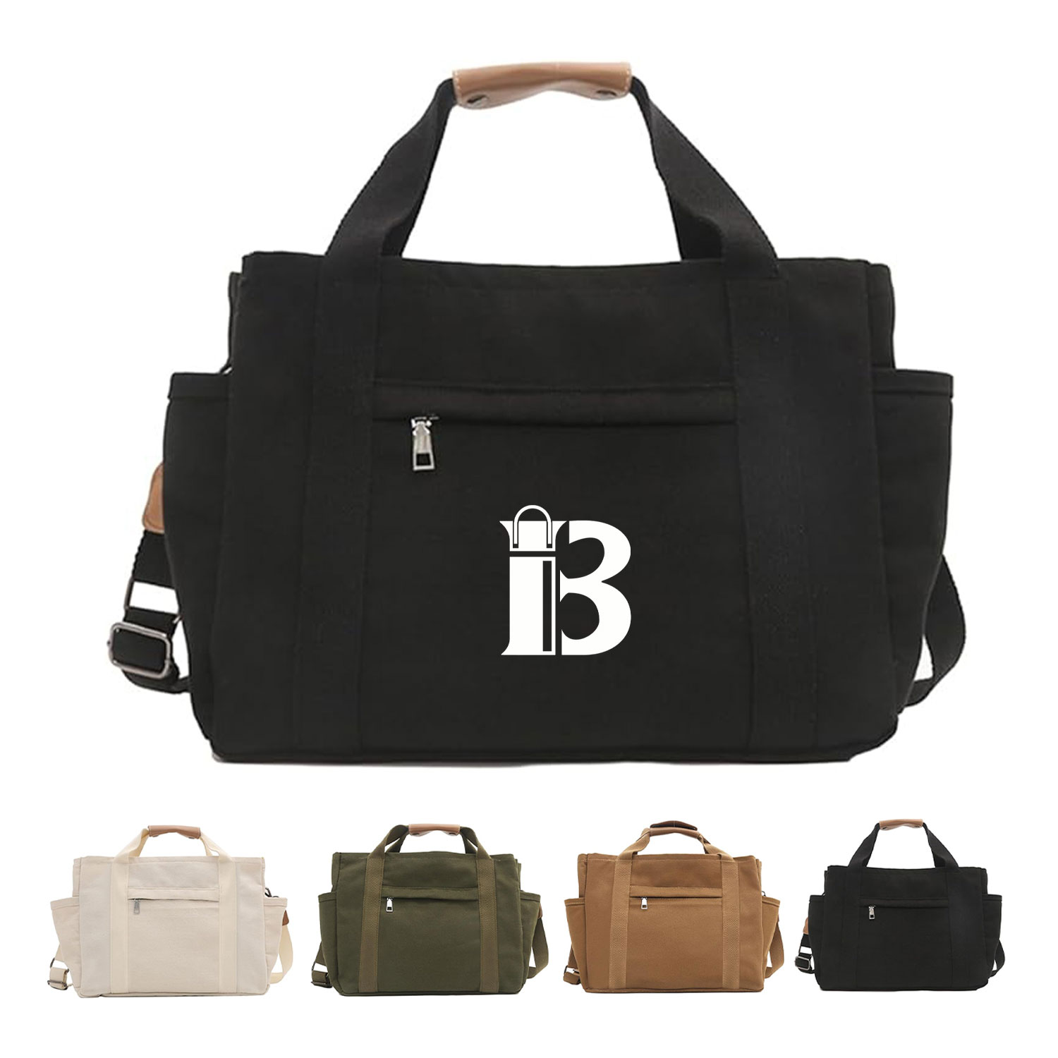 Canvas Crossbody Tote Bag