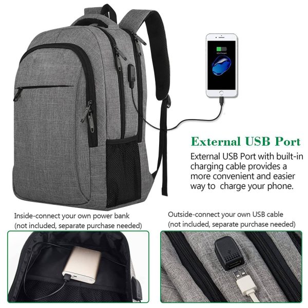Business Anti Theft Laptop Backpack with USB Charging Port