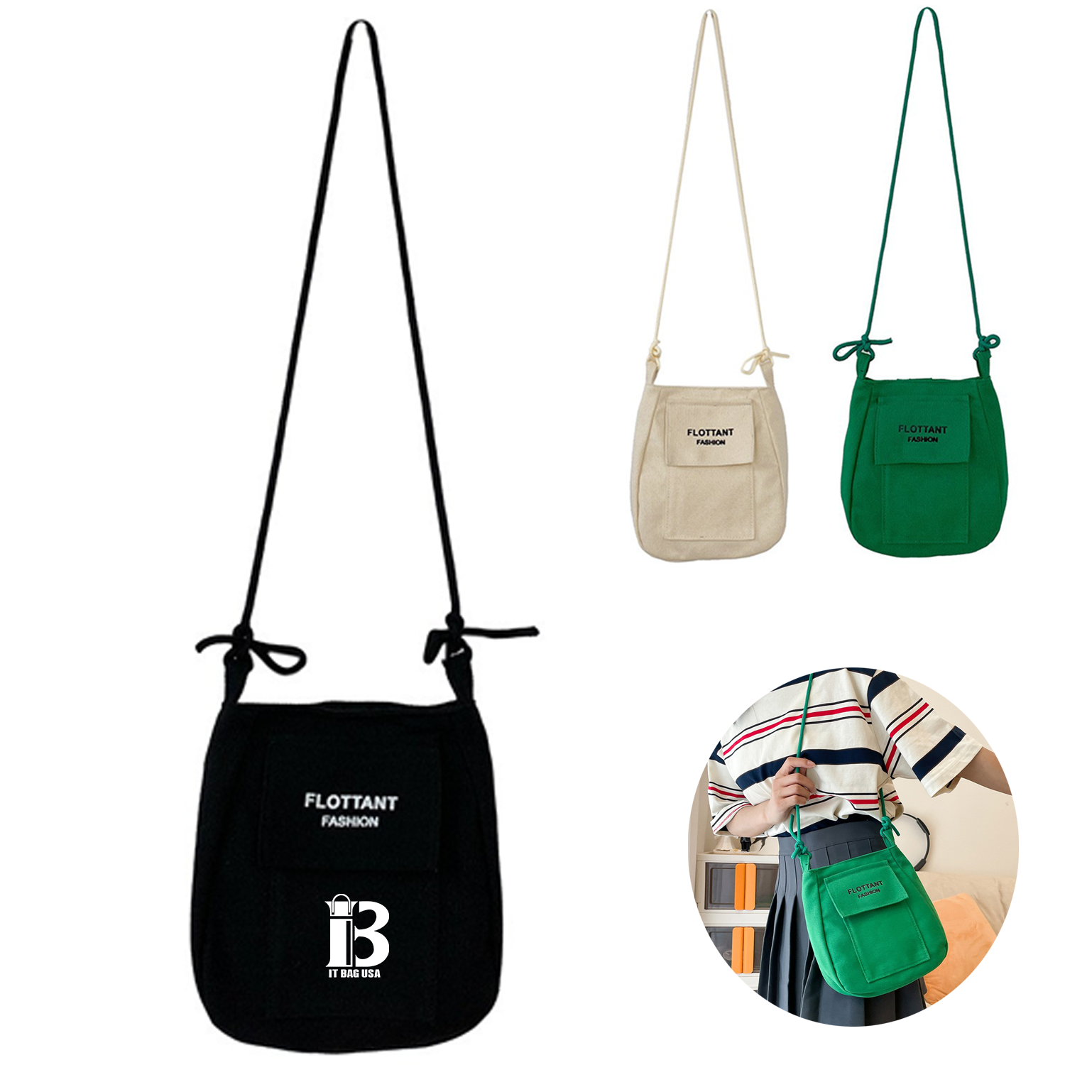 Portable Crossbody Canvas Bag