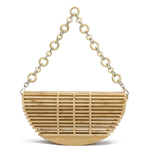 Wood Simple bamboo shoulder tote bag