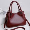 PU Leather Simple Casual Crossbody Shoulder Bag