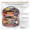 Leather Portable Waterproof Women Travel Makeup Bag